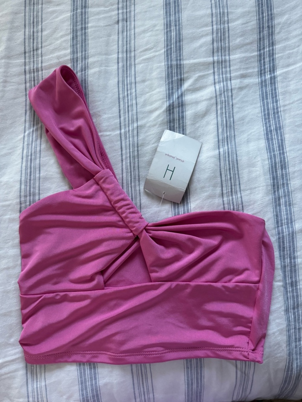 One-Shoulder Pink Crop Top